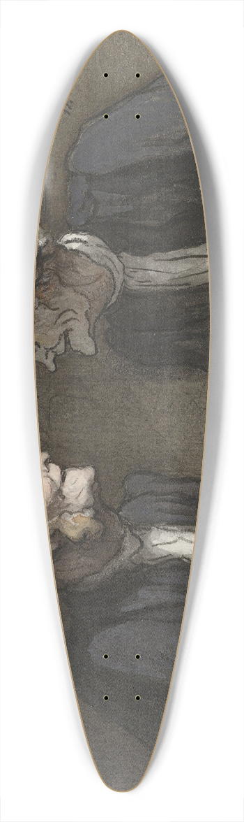 Honor Daumier - Deux avocats; la poigne de main 39.3 inch art pintail longboard deck