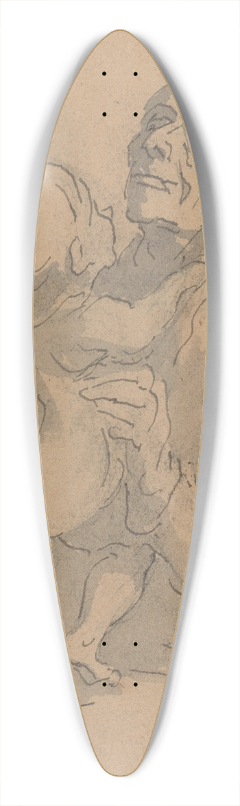 Honor Daumier - The Grandmother 39.3 inch art pintail longboard deck