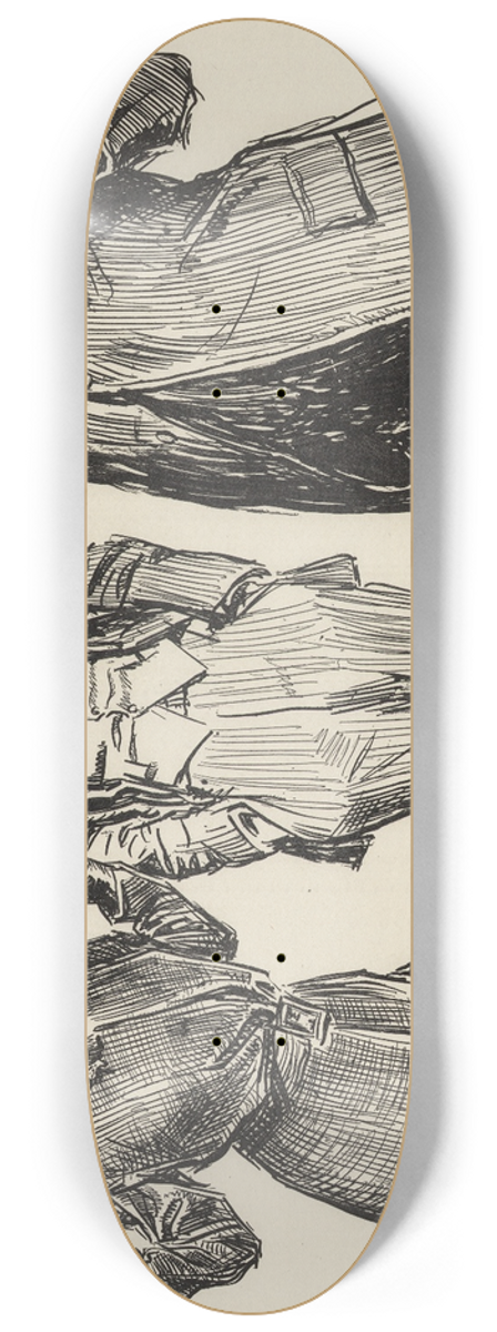 Charles Dana Gibson - Seventh Inning  Everybody up 8.25 inch art skate deck