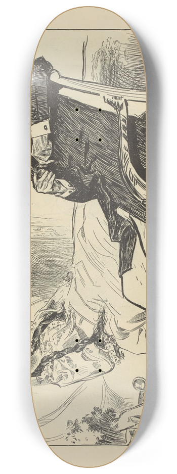 Charles Dana Gibson - She decides to die in spite of Dr. Bottles 8.25 inch art skate deck