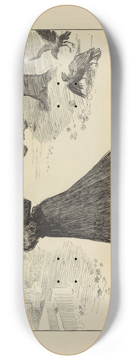 Charles Dana Gibson - She finds that exercise does not improve her spirits 8.25 inch art skate deck