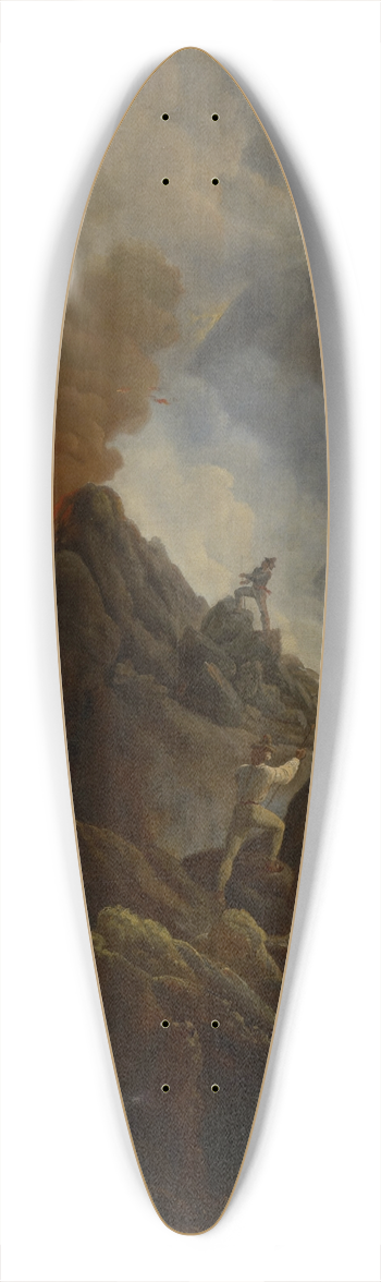 Horace Vernet - The Vesuvius Erupting, the Artist and His Father, Carle Vernet, in the Foreground 39.3 inch art pintail longboard deck