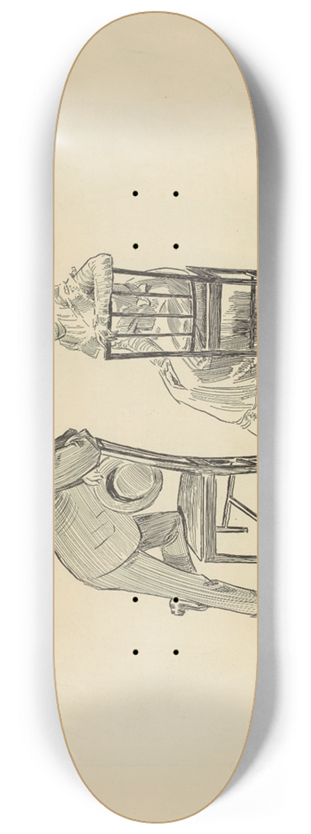 Charles Dana Gibson - She; I sometimes wonder whether all those things you said to me were true 8.25 inch art skate deck