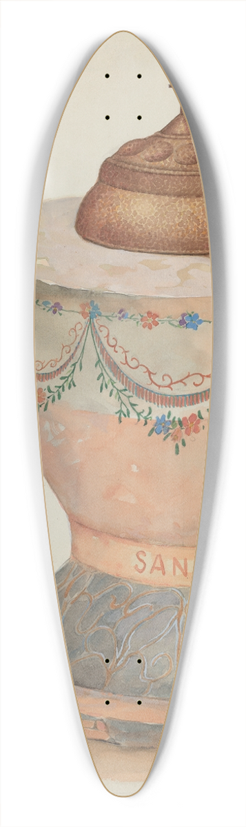 Howard H. Sherman - Baptismal Font at San Luis Rey Mission Church 39.3 inch art pintail longboard deck