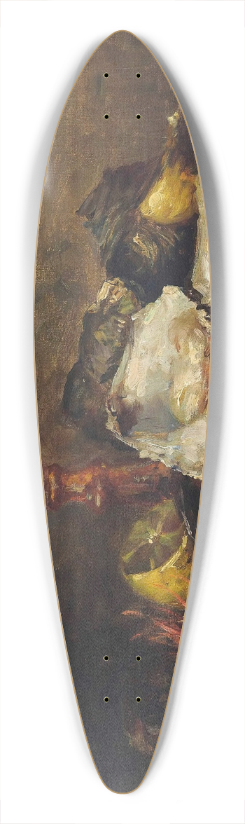 Hubert Bellis - Oysters and prawns with a glass of wine 39.3 inch art pintail longboard deck