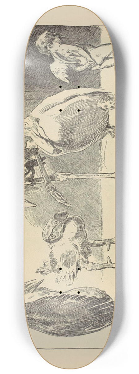Charles Dana Gibson - Some rare birds 8.25 inch art skate deck