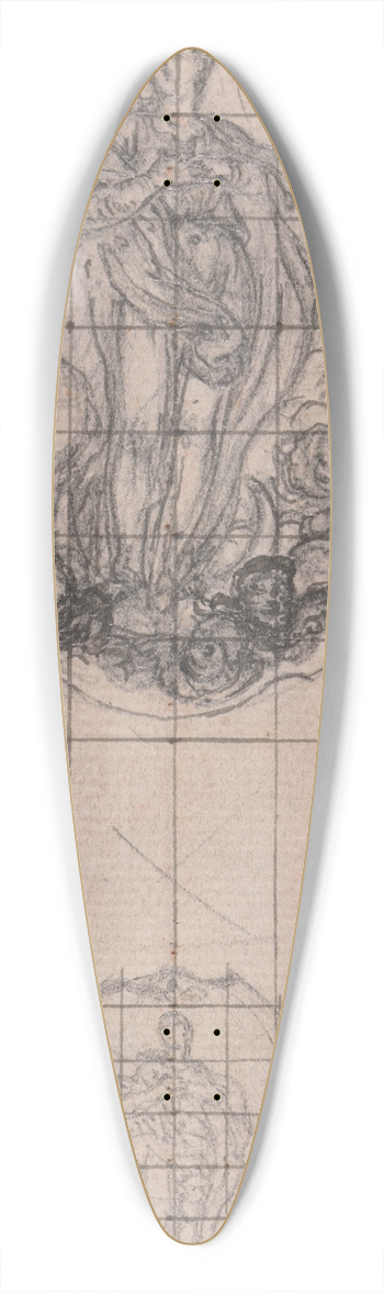 Hubert-Franois Gravelot - Design for a Medal; Figure of the Virgin 39.3 inch art pintail longboard deck