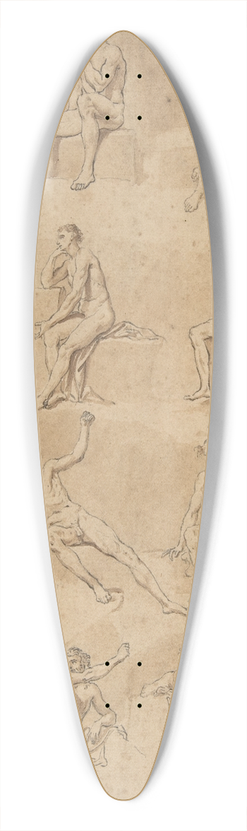 Hubert-Franois Gravelot - Figure Studies 39.3 inch art pintail longboard deck