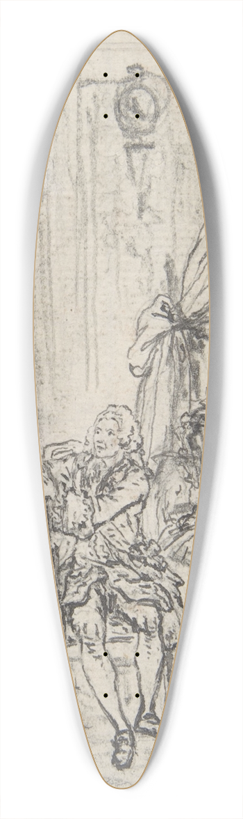 Hubert-Franois Gravelot - Study for a frontispiece for Histoire de Miss Jenny 39.3 inch art pintail longboard deck