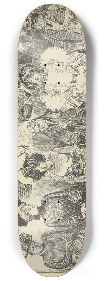 Charles Dana Gibson - Studies in expression, when women are jurors 8.25 inch art skate deck
