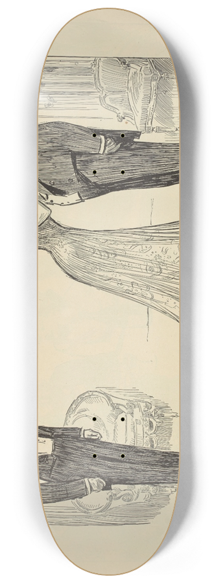 Charles Dana Gibson - Studies in expression. While Uncle Joe has his tie fixed 8.25 inch art skate deck