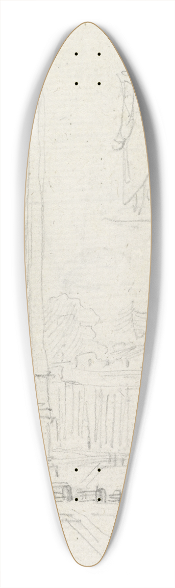 Hubert Robert - The Obelisk in Saint Peters Square 39.3 inch art pintail longboard deck