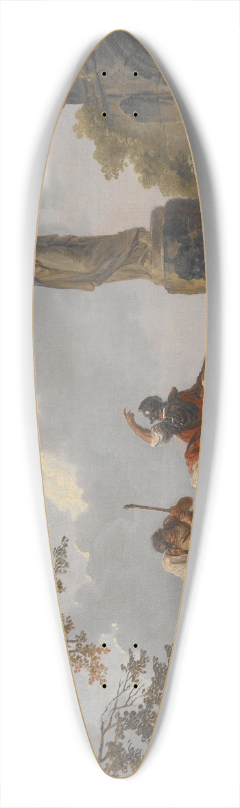Hubert Robert - The Statue 39.3 inch art pintail longboard deck