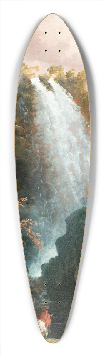 Hubert Robert - The Tivoli waterfalls with the Temple of the Sibyl 39.3 inch art pintail longboard deck