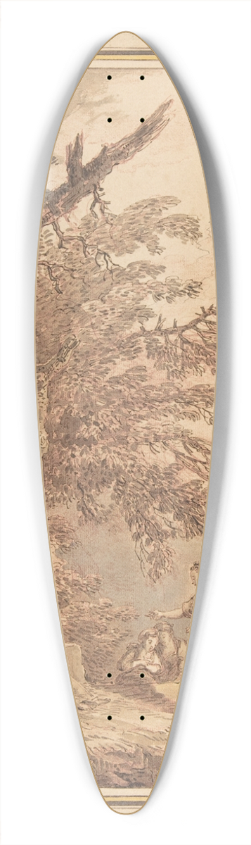 Hubert Robert - Young Women in a Landscape with Architectural Fragments 39.3 inch art pintail longboard deck