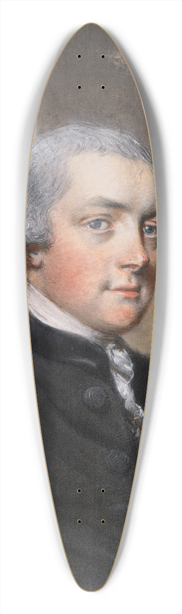 Hugh Douglas Hamilton - Portrait of a Gentleman in a Black Coat 39.3 inch art pintail longboard deck