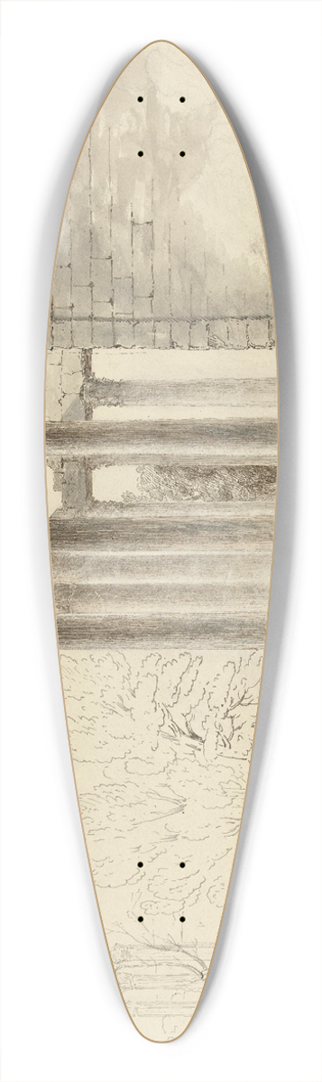 Hugh William Williams - De tempel van Antoninus en Faustina te Rome 39.3 inch art pintail longboard deck