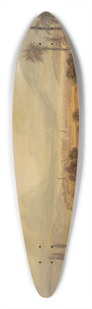 Hugh William Williams - View of Thebes 39.3 inch art pintail longboard deck
