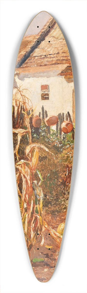 Hugo Charlemont - A rustic garden in the Wachau region 39.3 inch art pintail longboard deck