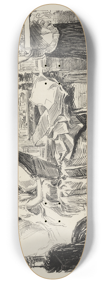 Charles Dana Gibson - The announcement of her engagement 8.25 inch art skate deck