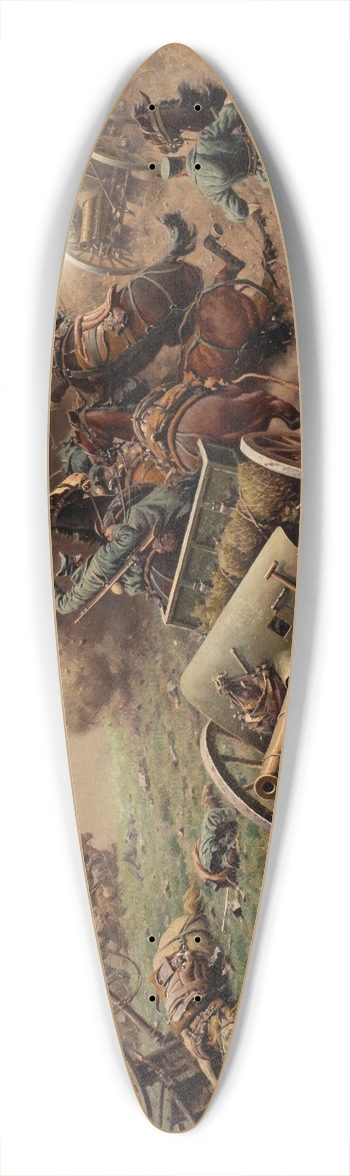 Hugo Ungewitter - Field artillery under attack 39.3 inch art pintail longboard deck