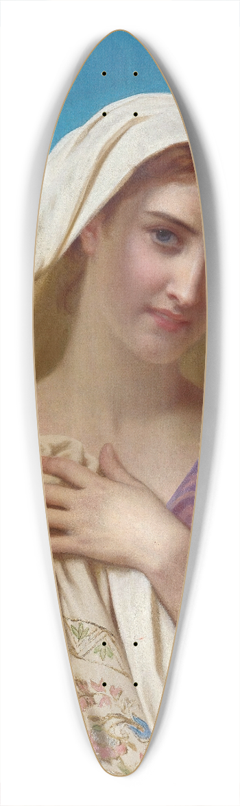 Hugues Merle - Young Girl In A Veil 39.3 inch art pintail longboard deck