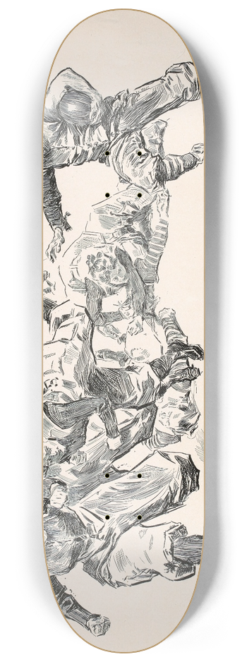 Charles Dana Gibson - The coming game 8.25 inch art skate deck