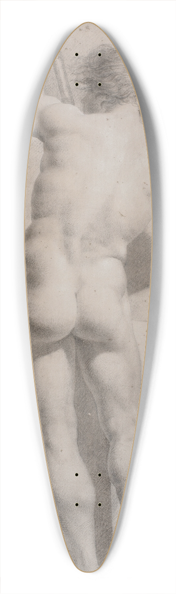 H.W. Bissen - Stende model. Set fra ryggen. Stav i venstre hnd 39.3 inch art pintail longboard deck