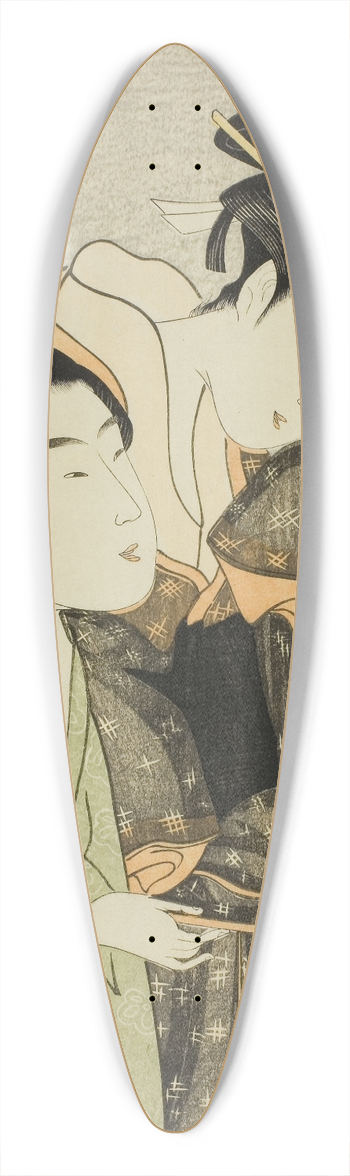 Ichirakutei Eisui - Osome and Hisamatsu, from the series Beauties in Joruri Roles (Bijin awase joruri kagami) 39.3 inch art pintail longboard deck
