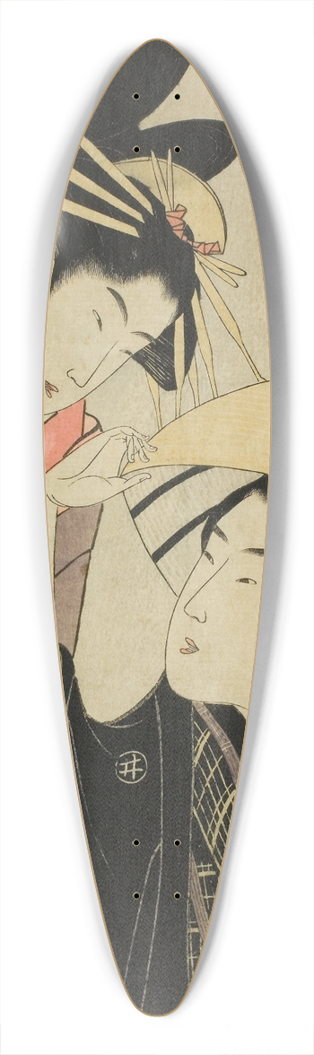 Ichirakutei Eisui - Shirai Gonpachi and Komurasaki, from the series Beauties in Joruri Roles (Bijin awase joruri kagami) 39.3 inch art pintail longboard deck