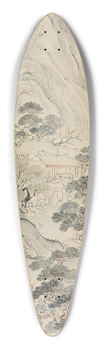 Ike Taiga - Spring Landscape 39.3 inch art pintail longboard deck