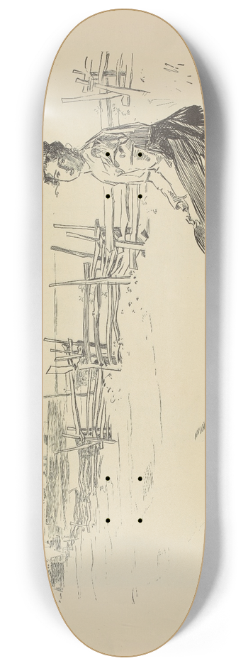 Charles Dana Gibson - The girl he left behind him 8.25 inch art skate deck