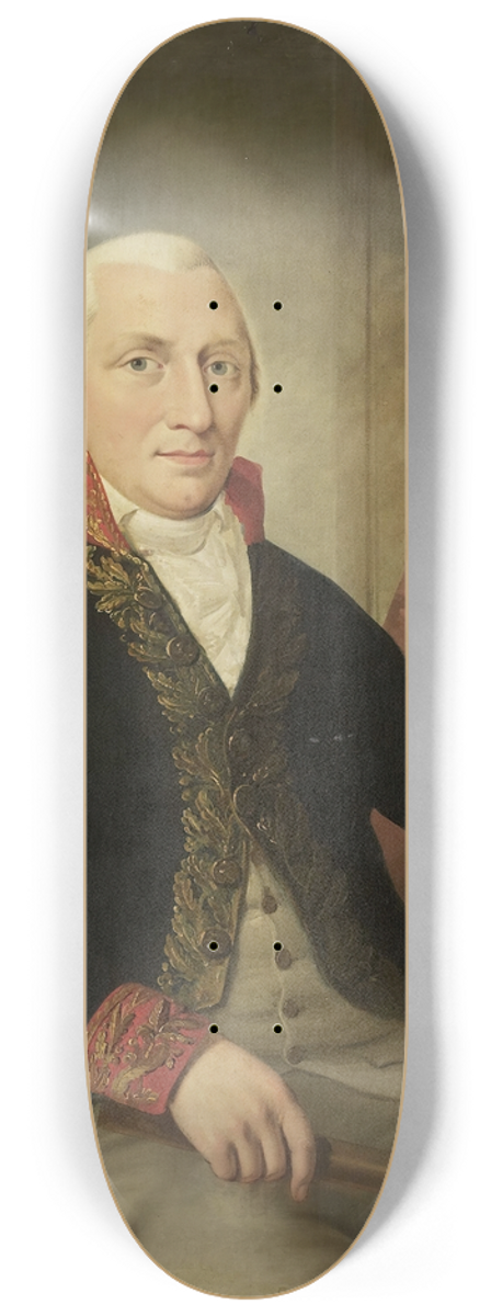 Adriaan de Lelie - Portrait of Albertus Henricus Wiese, Governor-General of the Dutch East Indies 8.25 inch art skate deck