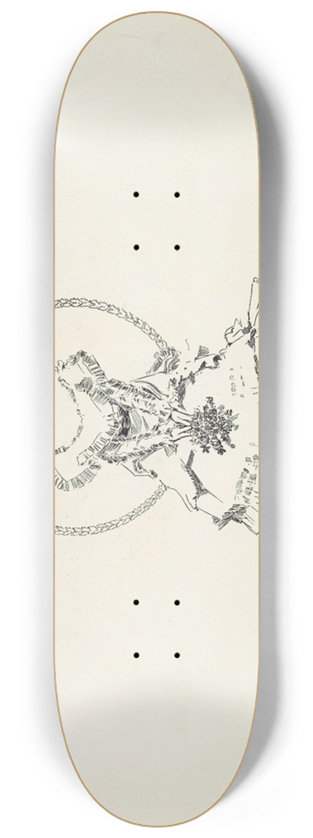Charles Dana Gibson - The maiden and the mistletoe 8.25 inch art skate deck