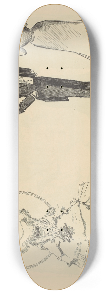 Charles Dana Gibson - The maiden and the mistletoe 8.25 inch art skate deck