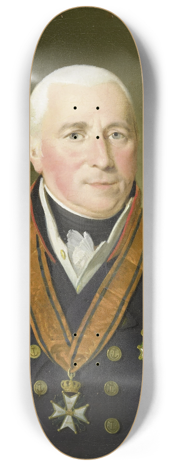 Adriaan de Lelie - Portrait of Gerrit Verdooren (1757-1824), Vice-admiral 8.25 inch art skate deck