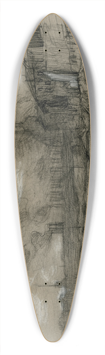 Isaac Israls - Fabrieksterrein langs vaart 39.3 inch art pintail longboard deck