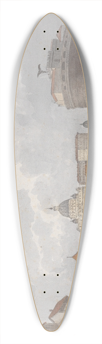 Isaac Weld - On the Tiber- Castle of St. Angelo 39.3 inch art pintail longboard deck