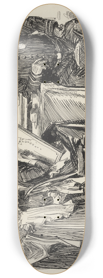 Charles Dana Gibson - The reason dinner was late 8.25 inch art skate deck