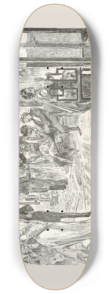 Charles Dana Gibson - The salons of New York  At Mrs Daubleigh Chromess 8.25 inch art skate deck