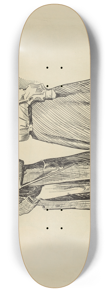 Charles Dana Gibson - The tragedian and his landlady 8.25 inch art skate deck