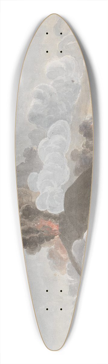Isaac Weld - Vesuvius in Eruption. 39.3 inch art pintail longboard deck