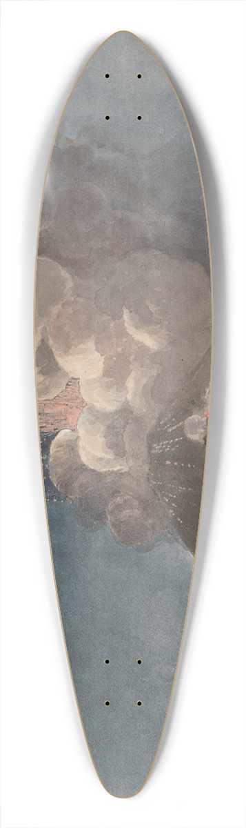 Isaac Weld - Vesuvius in Eruption 39.3 inch art pintail longboard deck