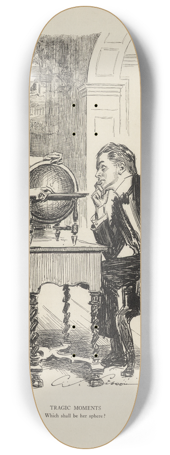 Charles Dana Gibson - Tragic moments  Which shall be her sphere 8.25 inch art skate deck