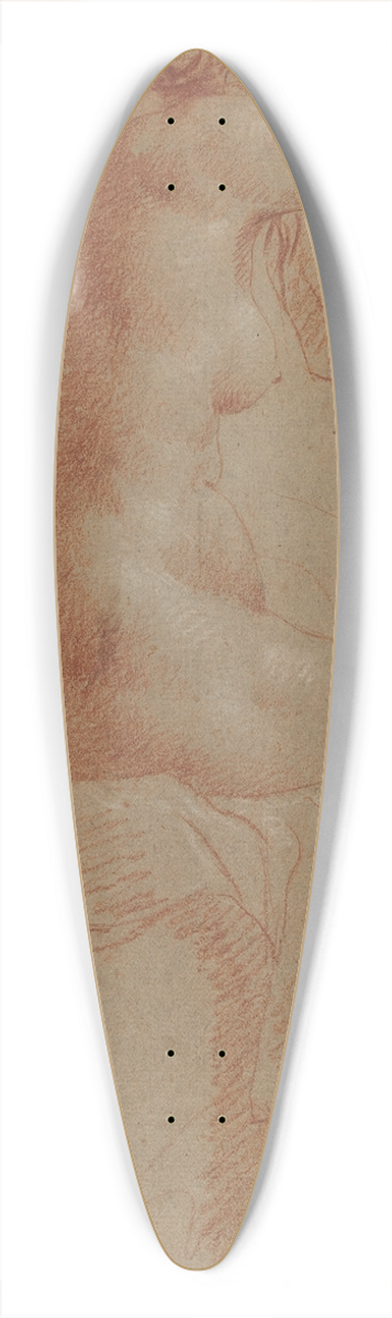 Italian 17th Century - Nude Female Figure (verso) 39.3 inch art pintail longboard deck