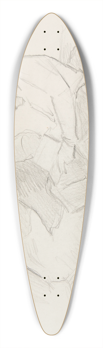 Ivan Ivanec - Mczyzna plecy na posaniu z ksik w rce 39.3 inch art pintail longboard deck