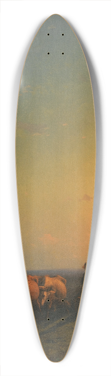 Ivan Konstantinovich Aivazovsky - Ploughing The Fields, Crimea 39.3 inch art pintail longboard deck