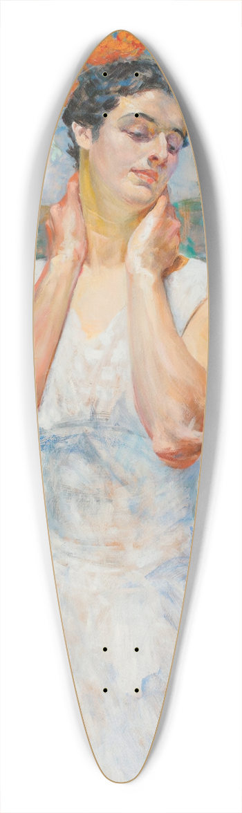 Jacek Malczewski - Portrait of a woman with rowanberry 39.3 inch art pintail longboard deck