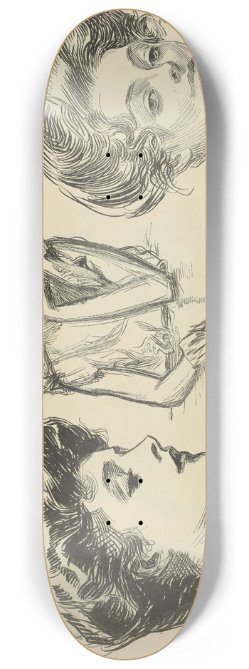 Charles Dana Gibson - Untitled 8.25 inch art skate deck