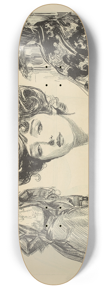 Charles Dana Gibson - Untitled 8.25 inch art skate deck